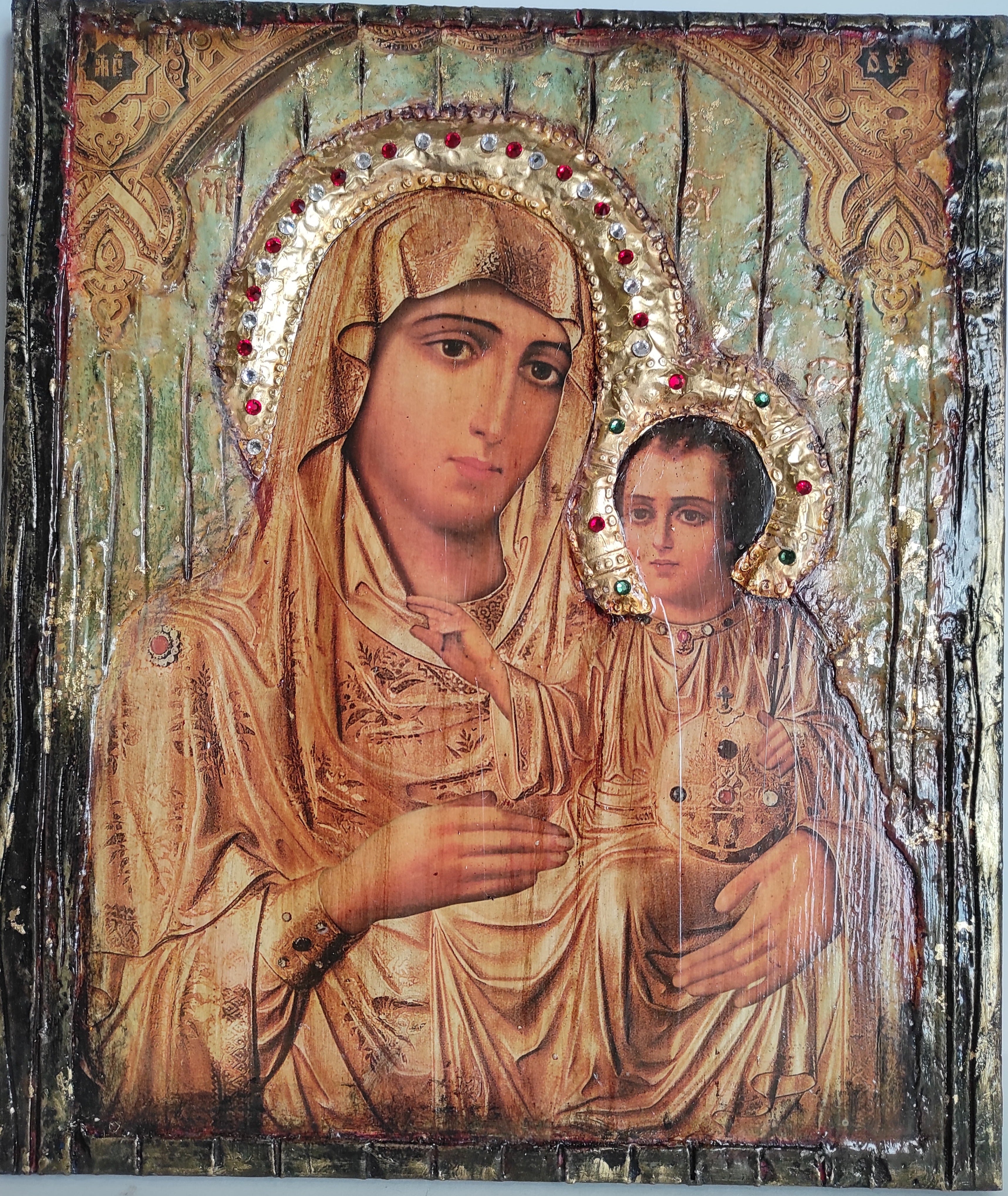 Virgin Mary with Jesus Jerusalem New Icon - Orthodox Greek Byzantine Icons