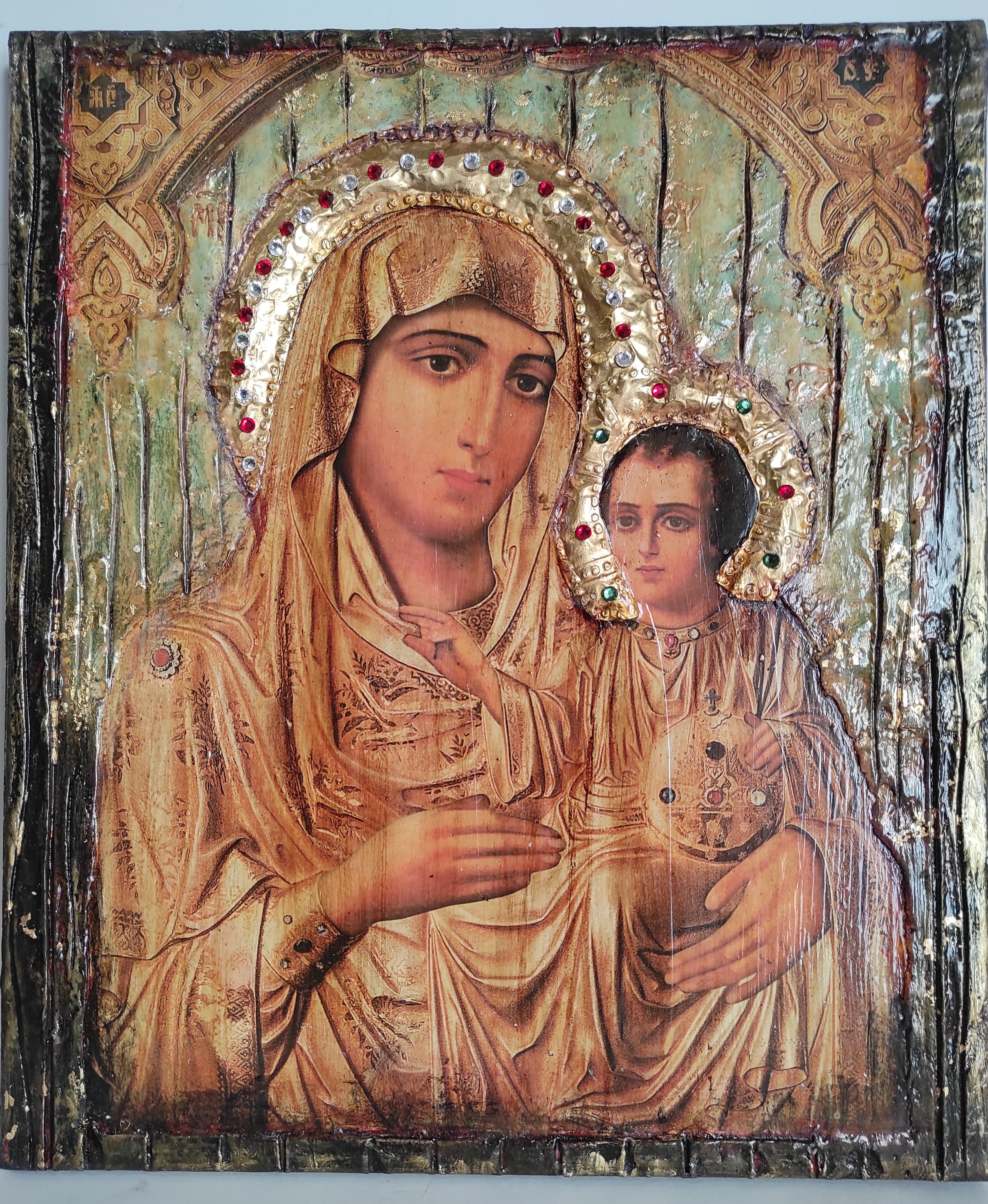 Virgin Mary with Jesus Jerusalem New Icon - Orthodox Greek Byzantine Icons