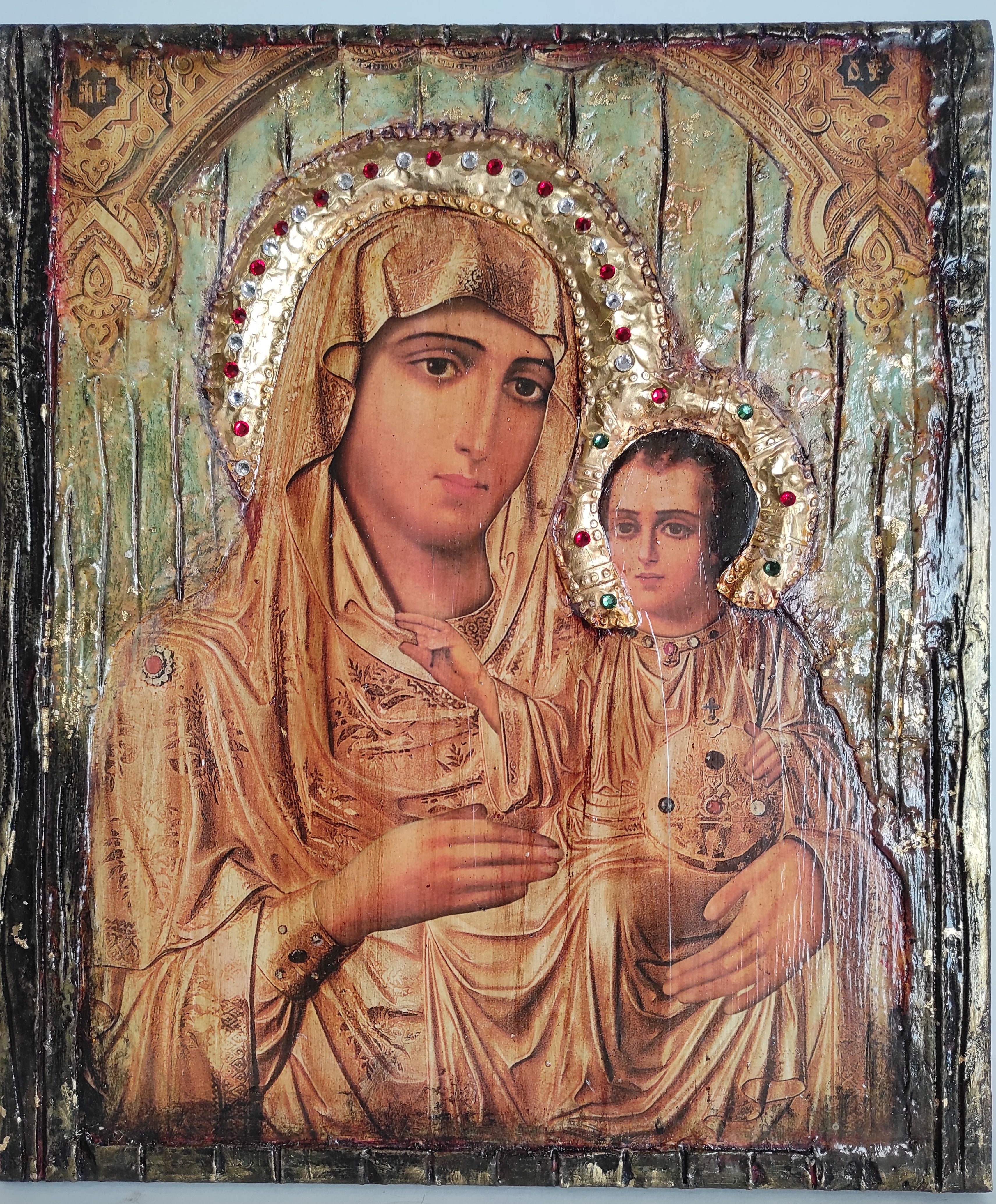 Virgin Mary with Jesus Jerusalem New Icon - Orthodox Greek Byzantine Icons