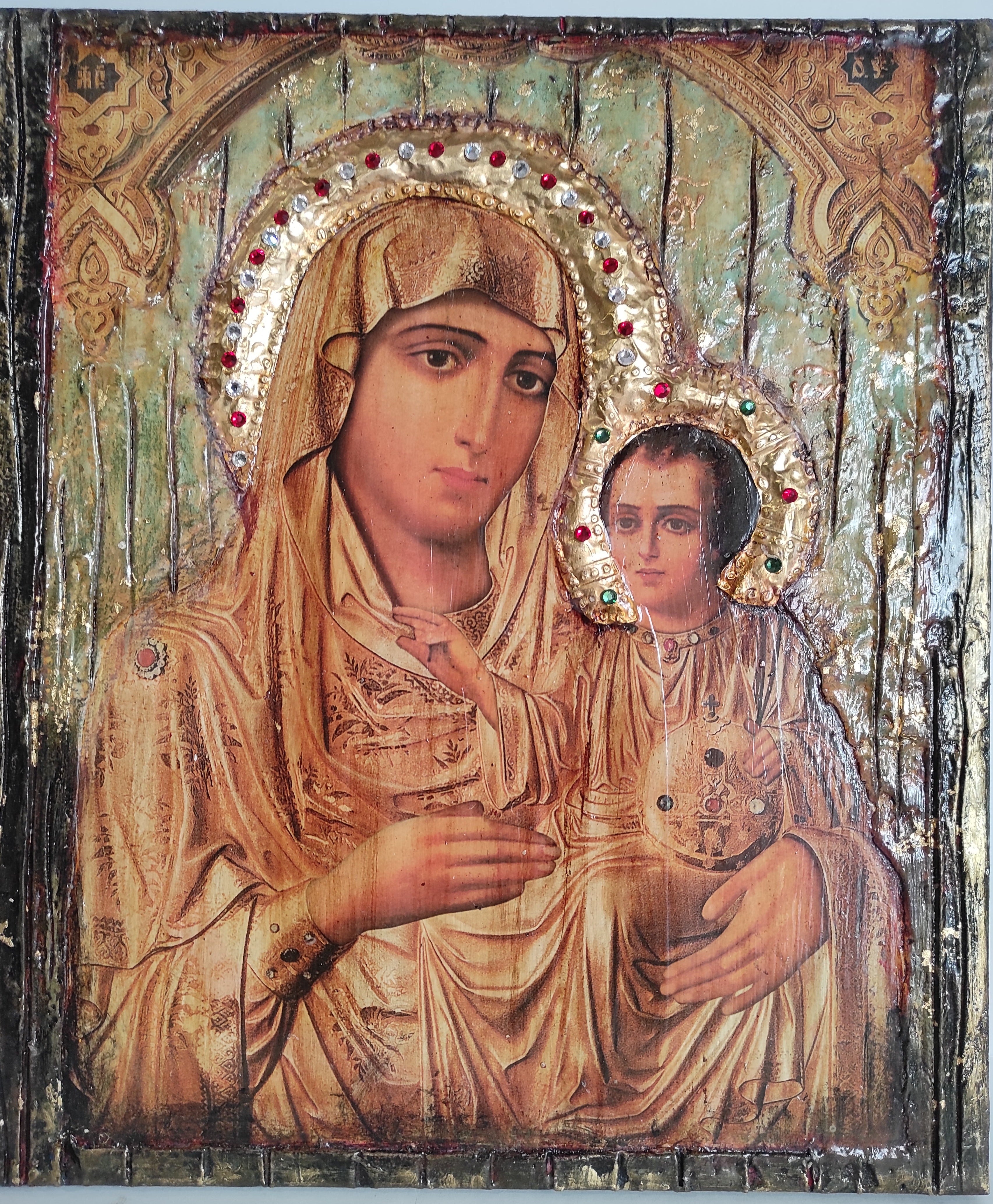 Virgin Mary with Jesus Jerusalem New Icon - Orthodox Greek Byzantine Icons