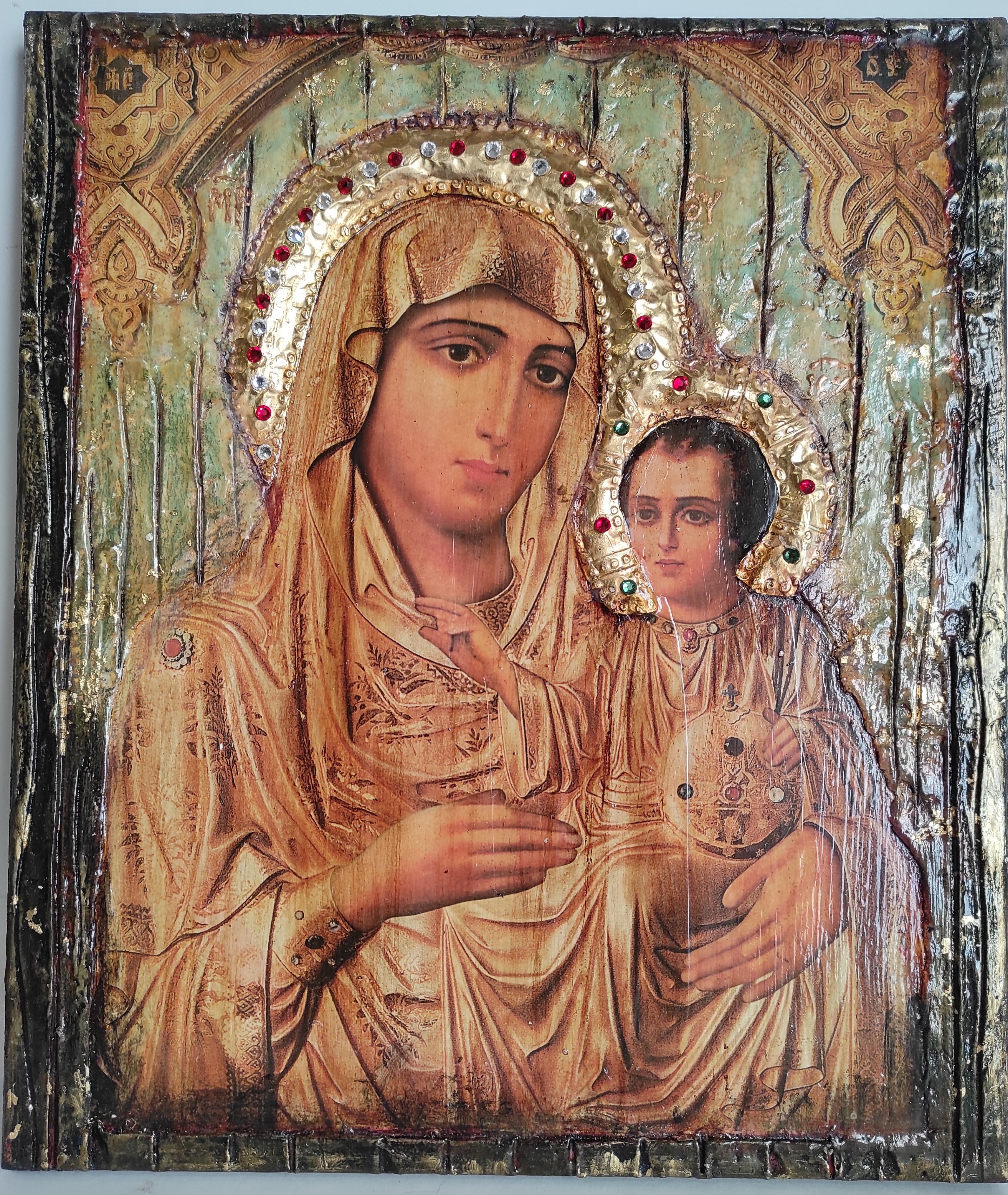 Virgin Mary with Jesus Jerusalem New Icon - Orthodox Greek Byzantine Icons