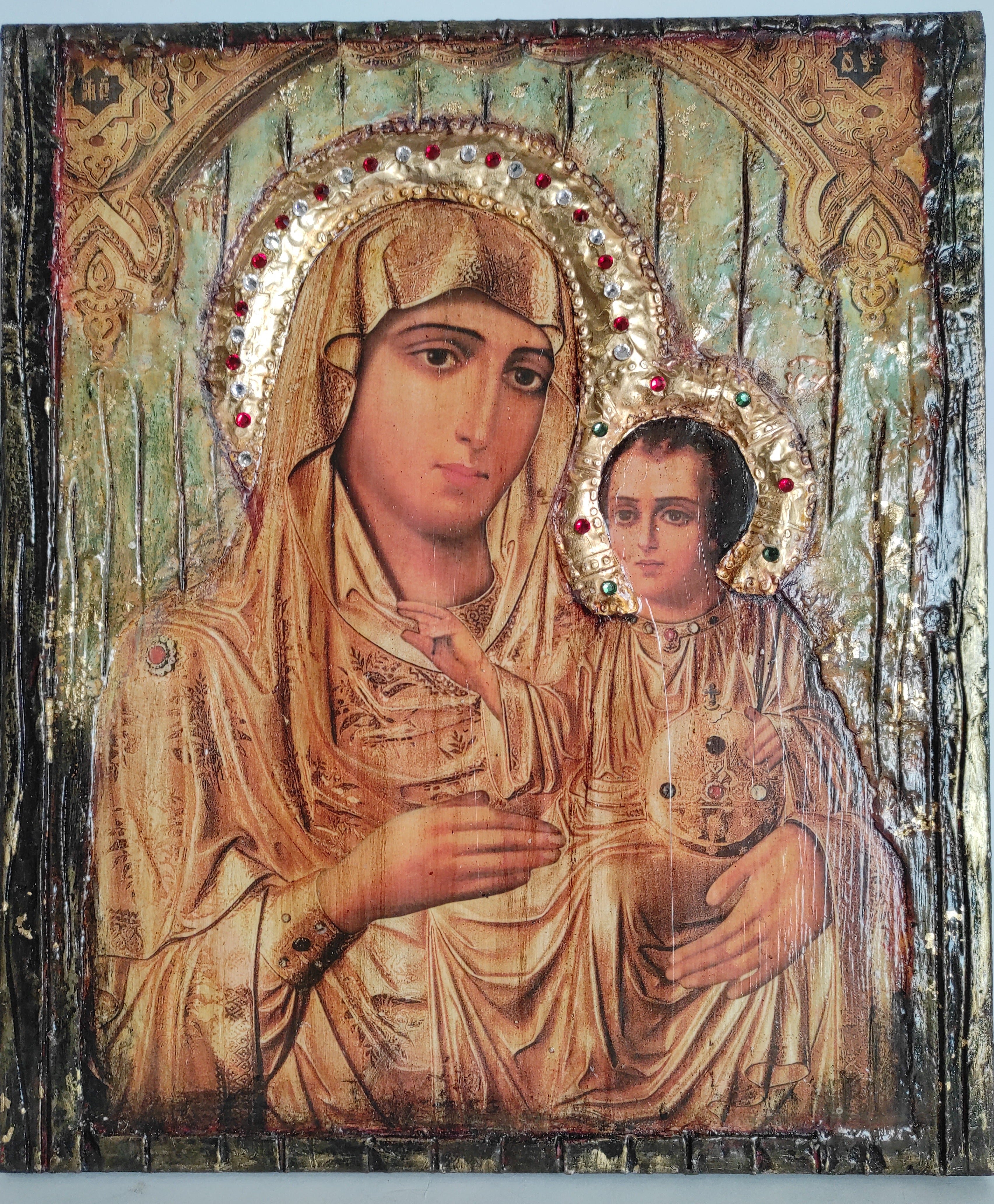 Virgin Mary with Jesus Jerusalem New Icon - Orthodox Greek Byzantine Icons