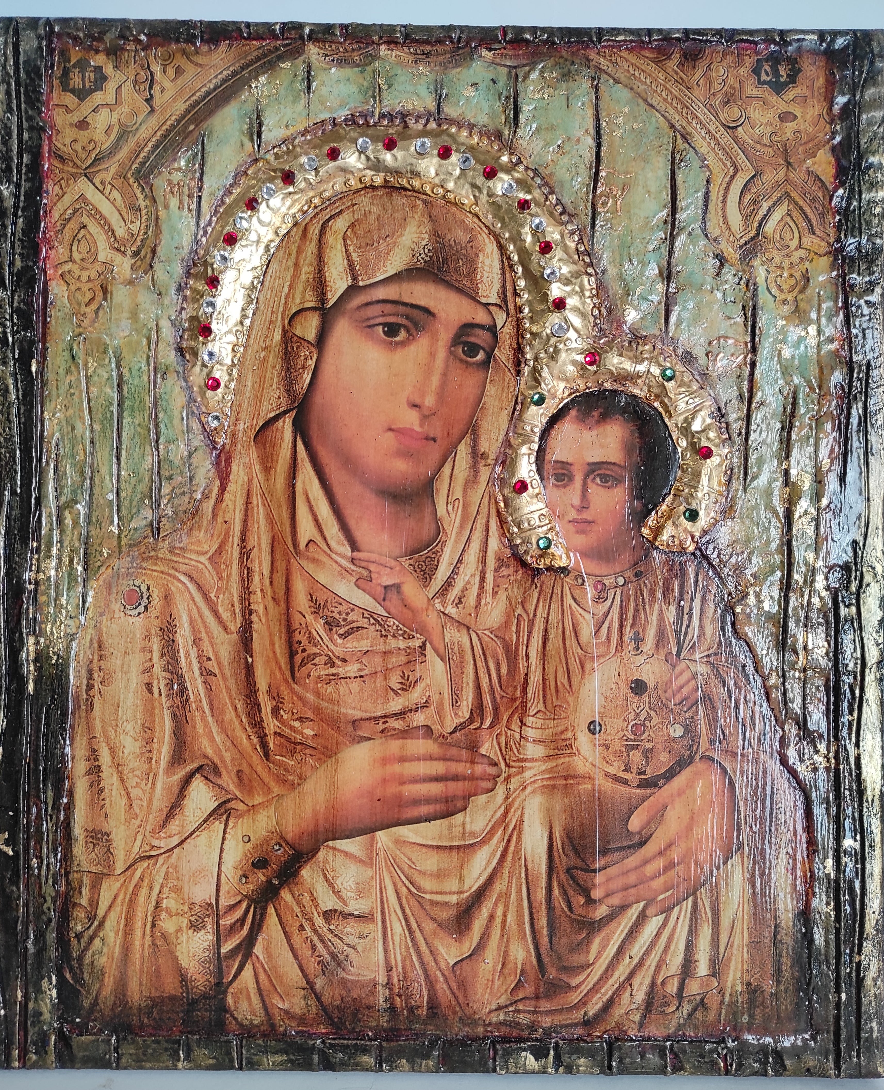 Virgin Mary with Jesus Jerusalem New Icon - Orthodox Greek Byzantine Icons