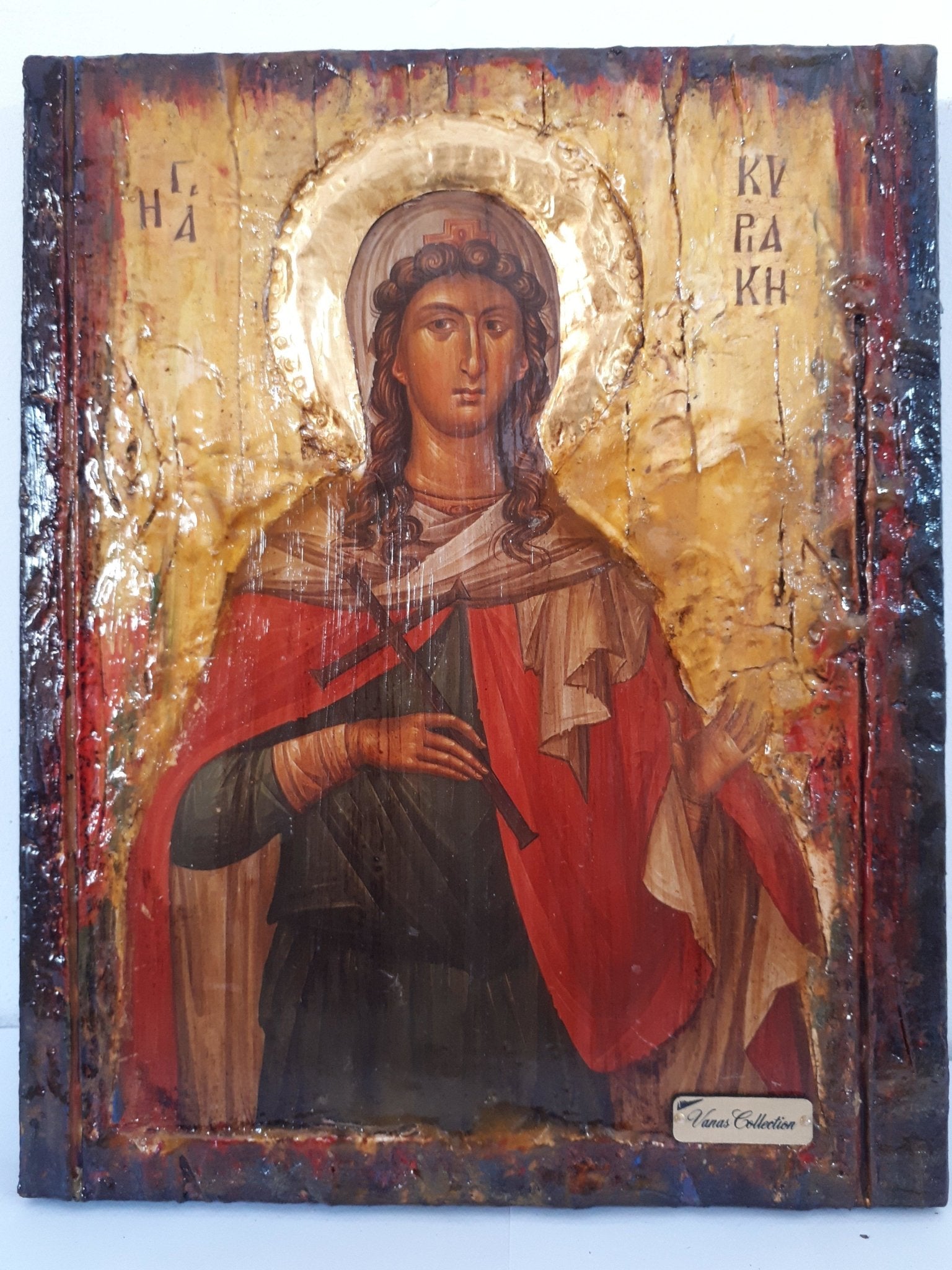 Saint St. Kyriaki of Nicomedia - Greek Byzantine Antique Style Handmade Icons - Vanas Collection