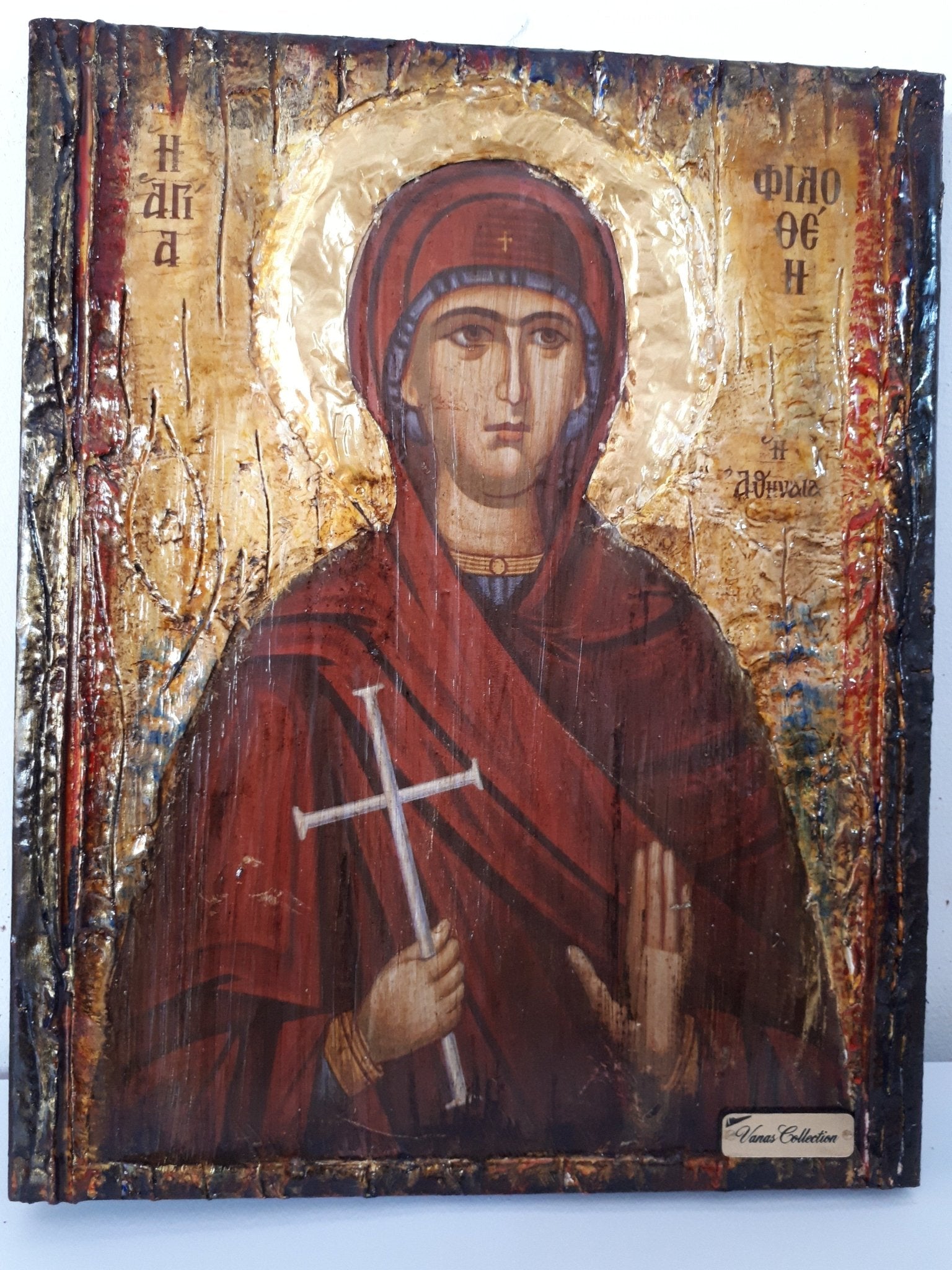 Saint St Philothei Filothei Rare Icon-Greek Orthodox Christian Handmade Icons - Vanas Collection