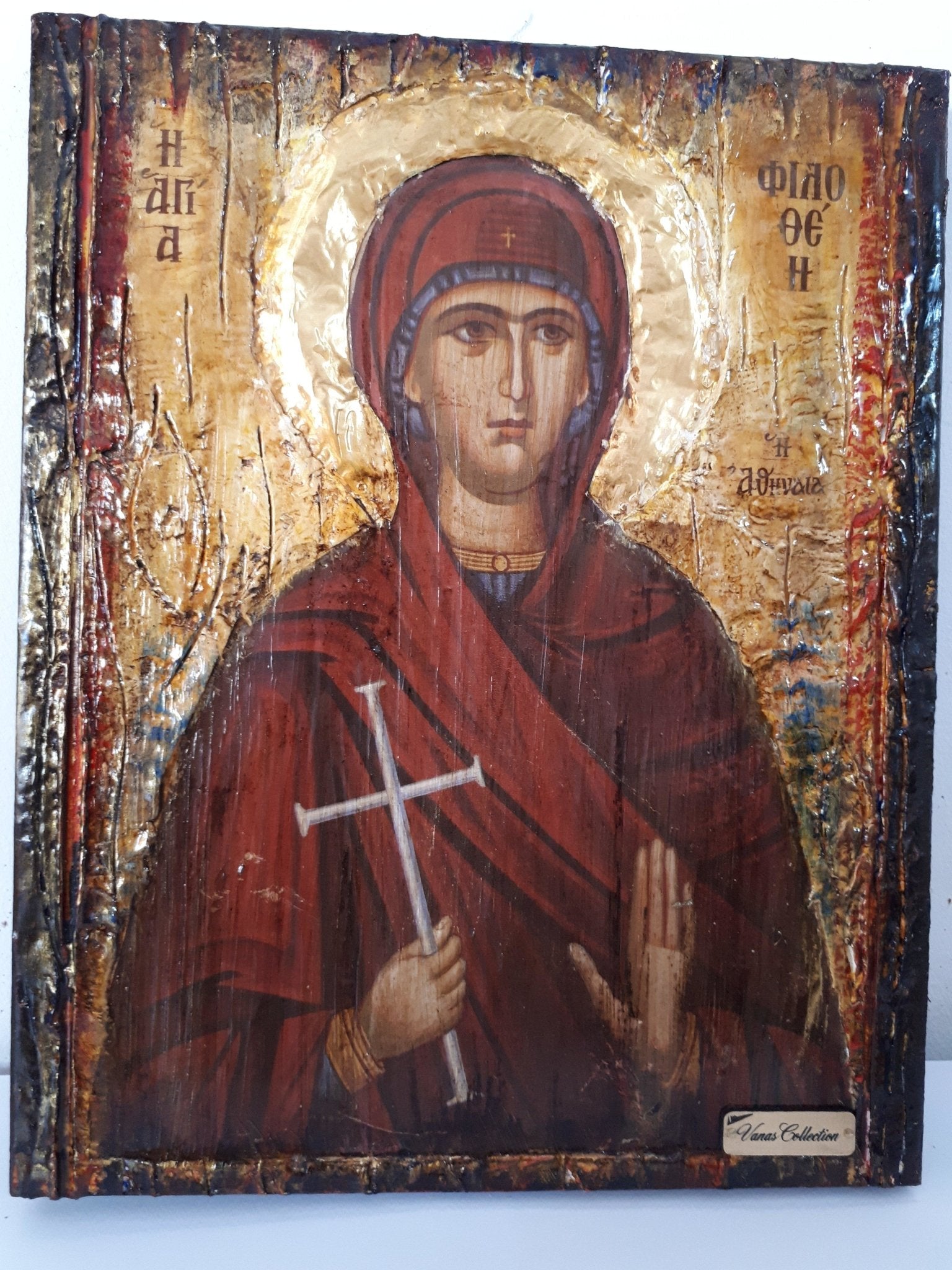 Saint St Philothei Filothei Rare Icon-Greek Orthodox Christian Handmade Icons - Vanas Collection