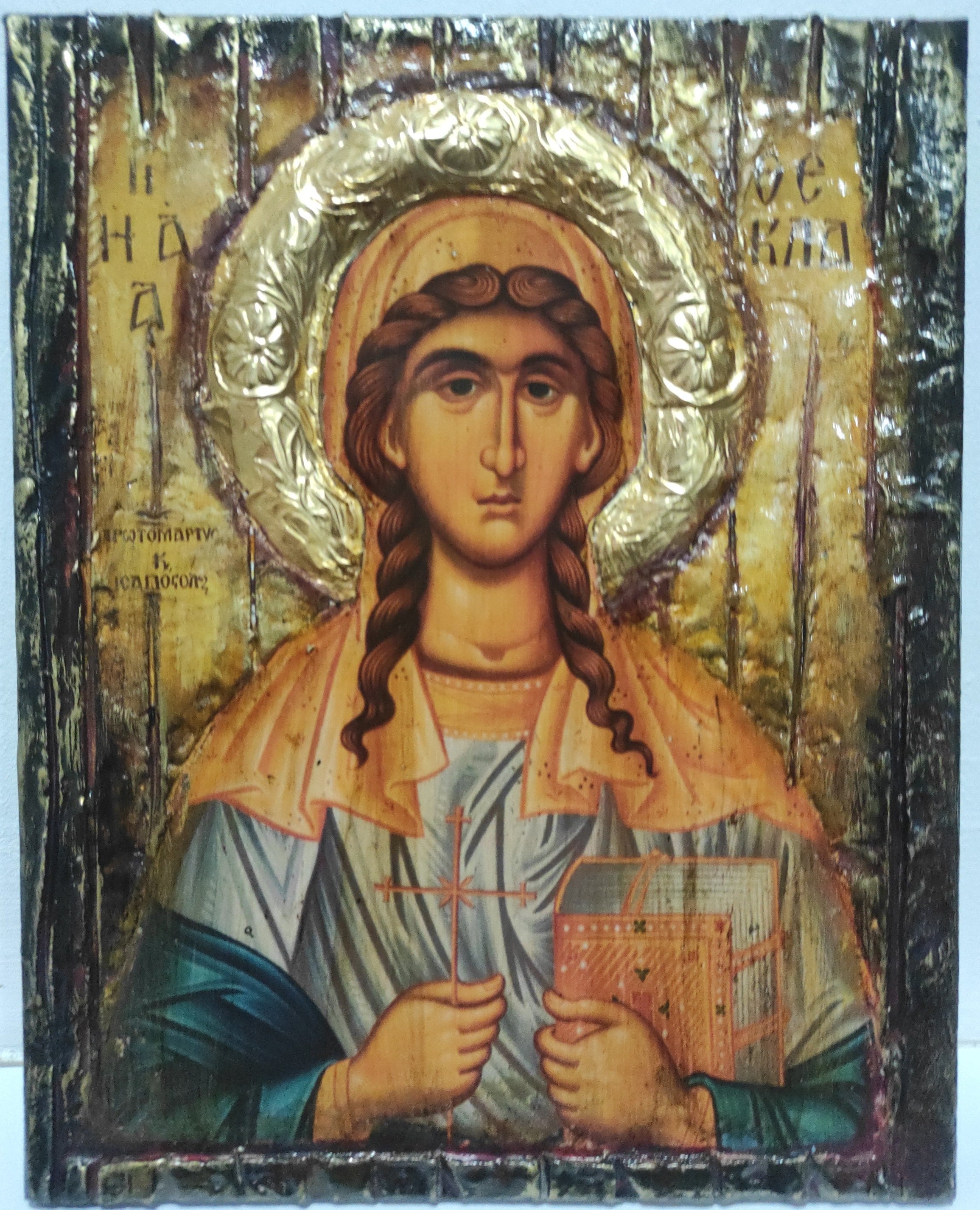 Saint Thecla Thekla Icon-Unique Handmade Orthodox Christian Byzantine Greek Made Icons