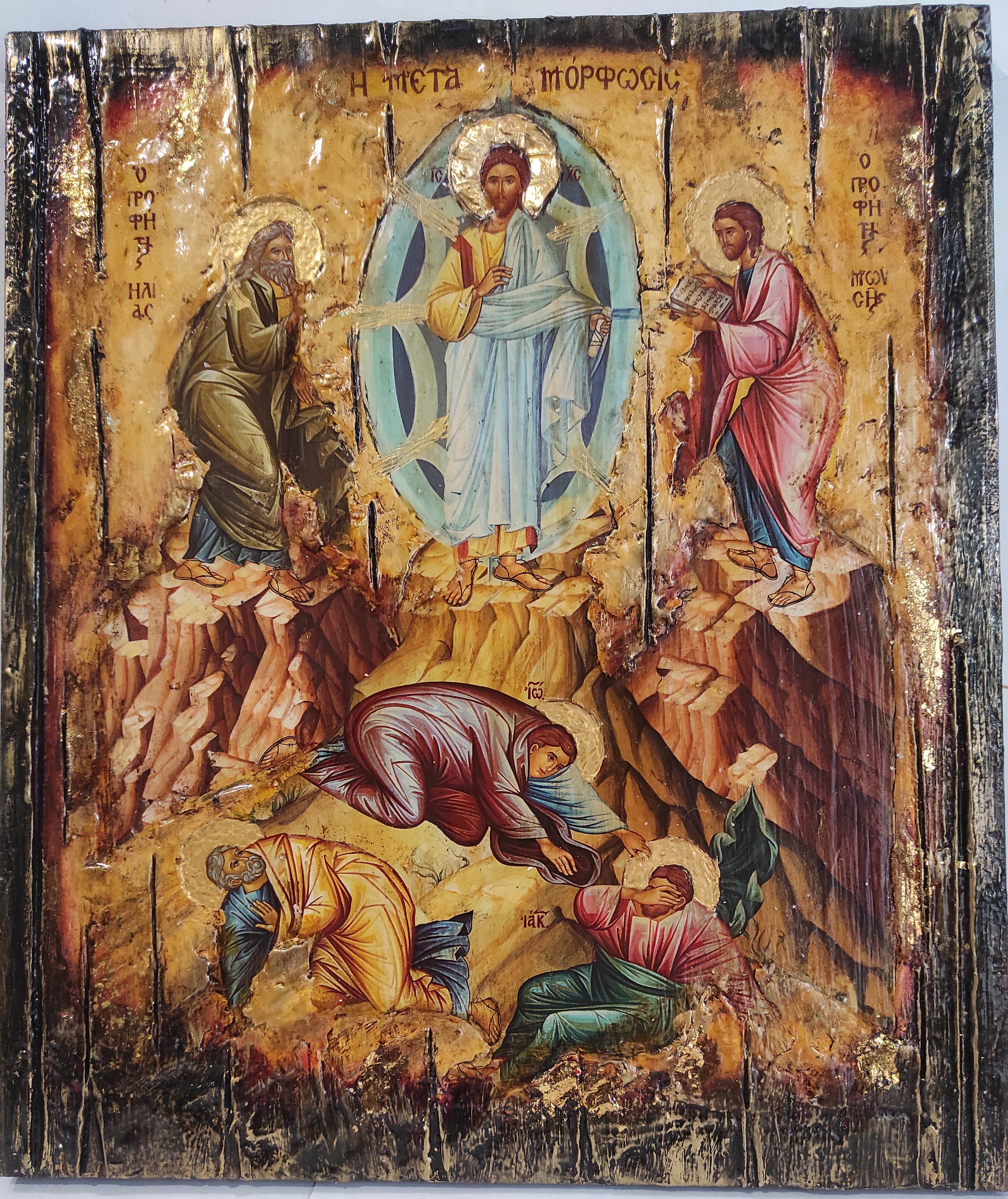 Transfiguration of Christ-Religious Hanging Icon -Orthodox Icon - Real Handmade Greek Byzantine Icons Unique Handmade Icon