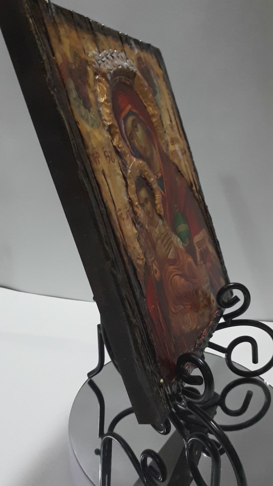 Virgin Mary Vrefokratousa-Jesus Christ Icon-Orthodox Byzantine Religious-Antique Style Famous Icons
