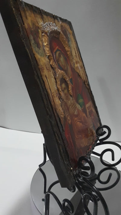 Virgin Mary Vrefokratousa-Jesus Christ Icon-Orthodox Byzantine Religious-Antique Style Famous Icons