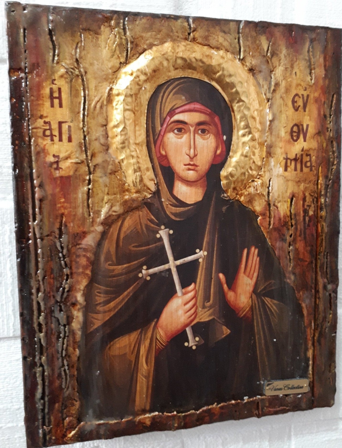 Orthodox Icon of Euphemia the Great Martyr Greek Byzantine Antique Style Icon - Vanas Collection