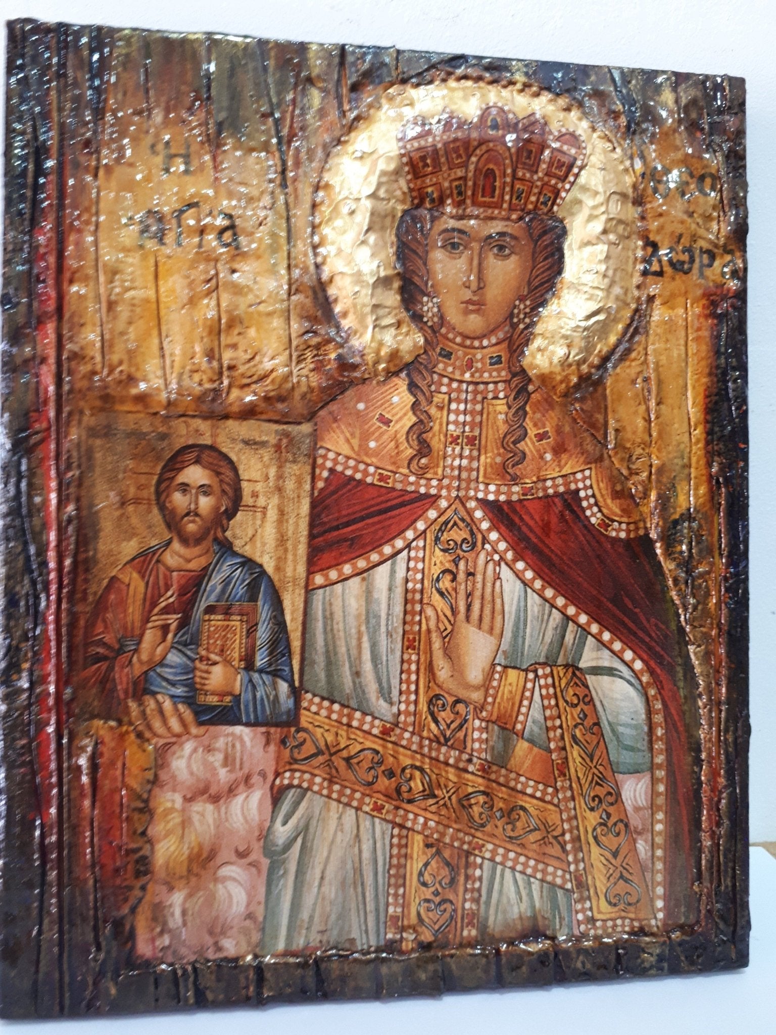 Saint St. Theodora the Empress Augusta Icon- Orthodox Greek Half Body Icons - Vanas Collection